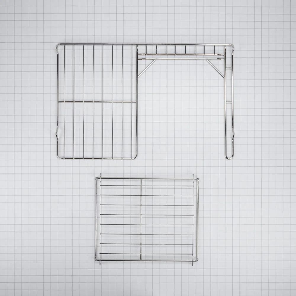 Kitchenaid 4396927 24" L x 15 3/4" D Split Oven Rack, Stainless Steel, half-shelf design, with 11 1/4" L x 14" D removable rack section - Image 2
