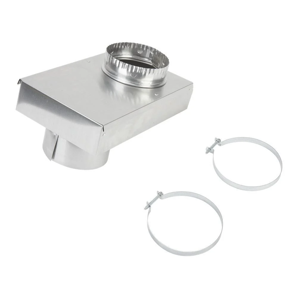 Kitchenaid 8171587RP 0"-5" Dryer Exhaust Periscope Kit for 2.5" clearance, with 1 male fitting, 1 extra-long draw band collar, and 2 clamps