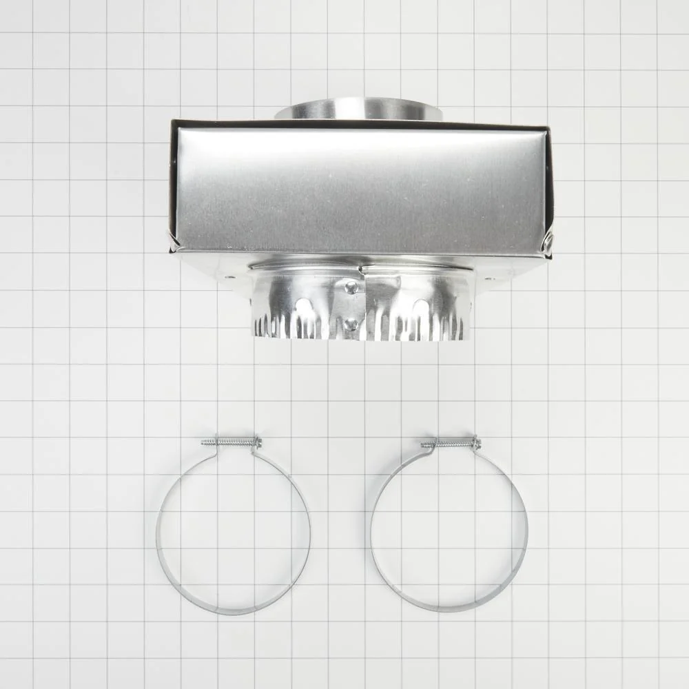 Kitchenaid 8171587RP 0"-5" Dryer Exhaust Periscope Kit for 2.5" clearance, with 1 male fitting, 1 extra-long draw band collar, and 2 clamps - Image 2