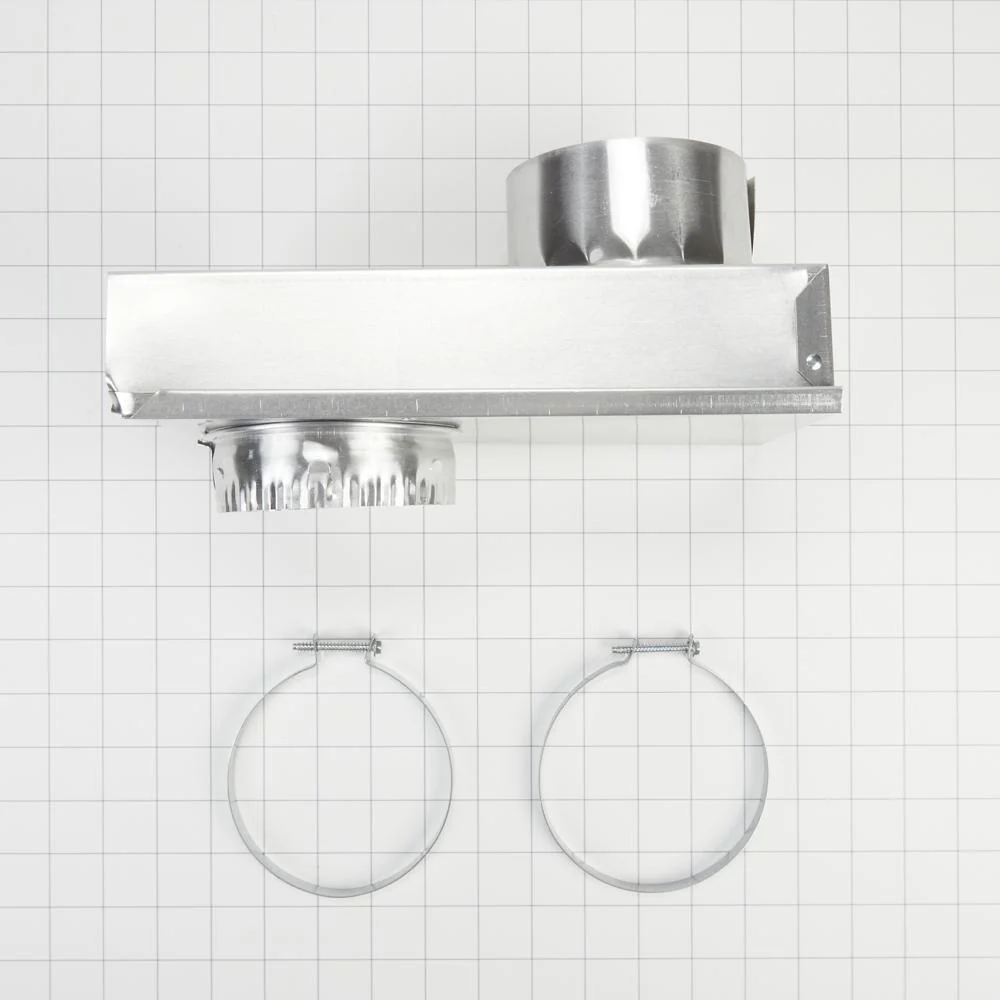 Kitchenaid 8171587RP 0"-5" Dryer Exhaust Periscope Kit for 2.5" clearance, with 1 male fitting, 1 extra-long draw band collar, and 2 clamps - Image 6