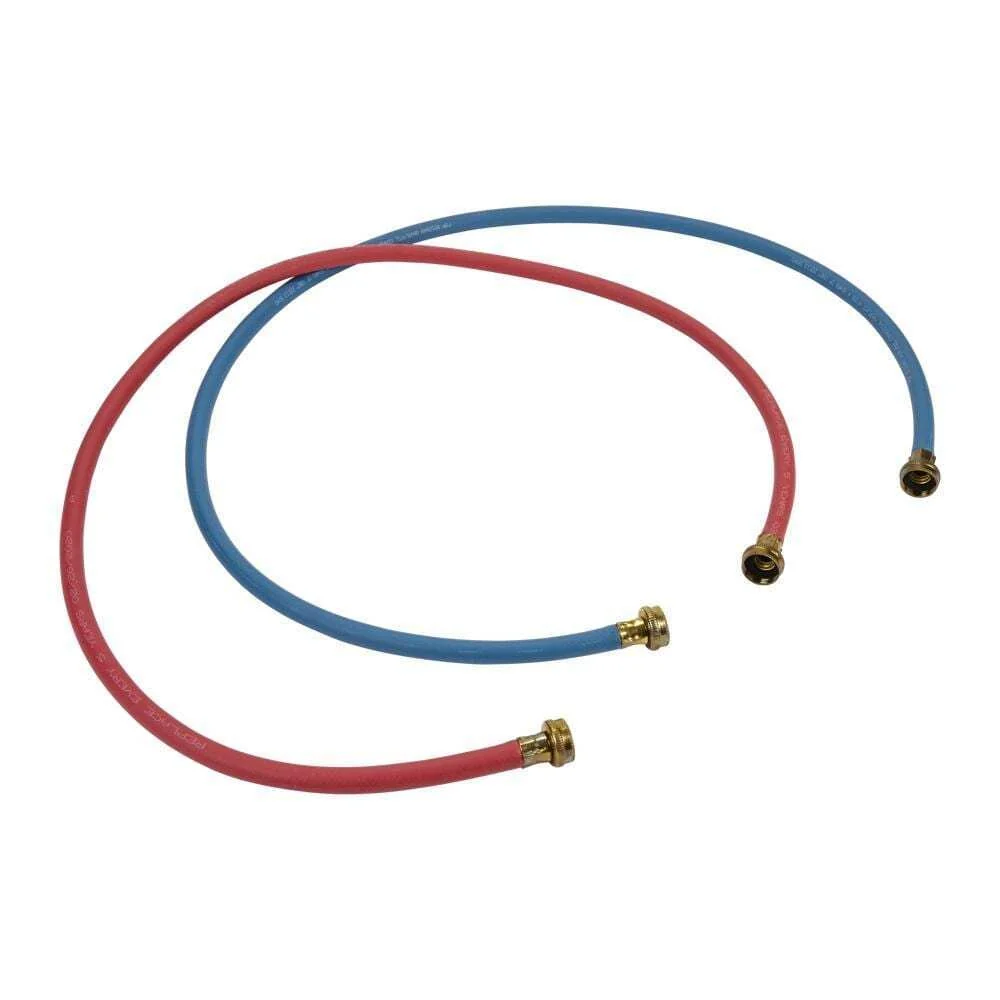 Kitchenaid 8212545RP 5' Rubber washer fill hoses rated 1000 PSI with 2 female connections and built-in O-Rings - 2 pack