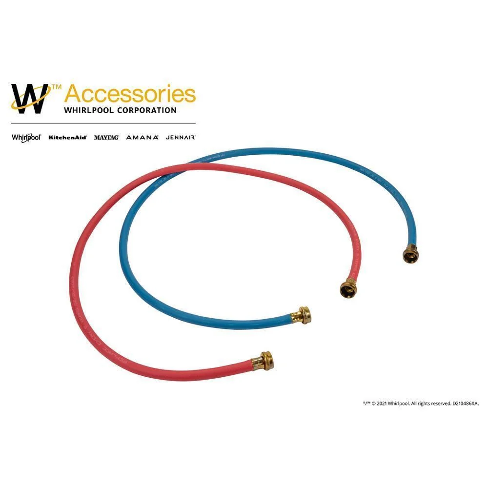 Kitchenaid 8212545RP 5' Rubber washer fill hoses rated 1000 PSI with 2 female connections and built-in O-Rings - 2 pack - Image 11