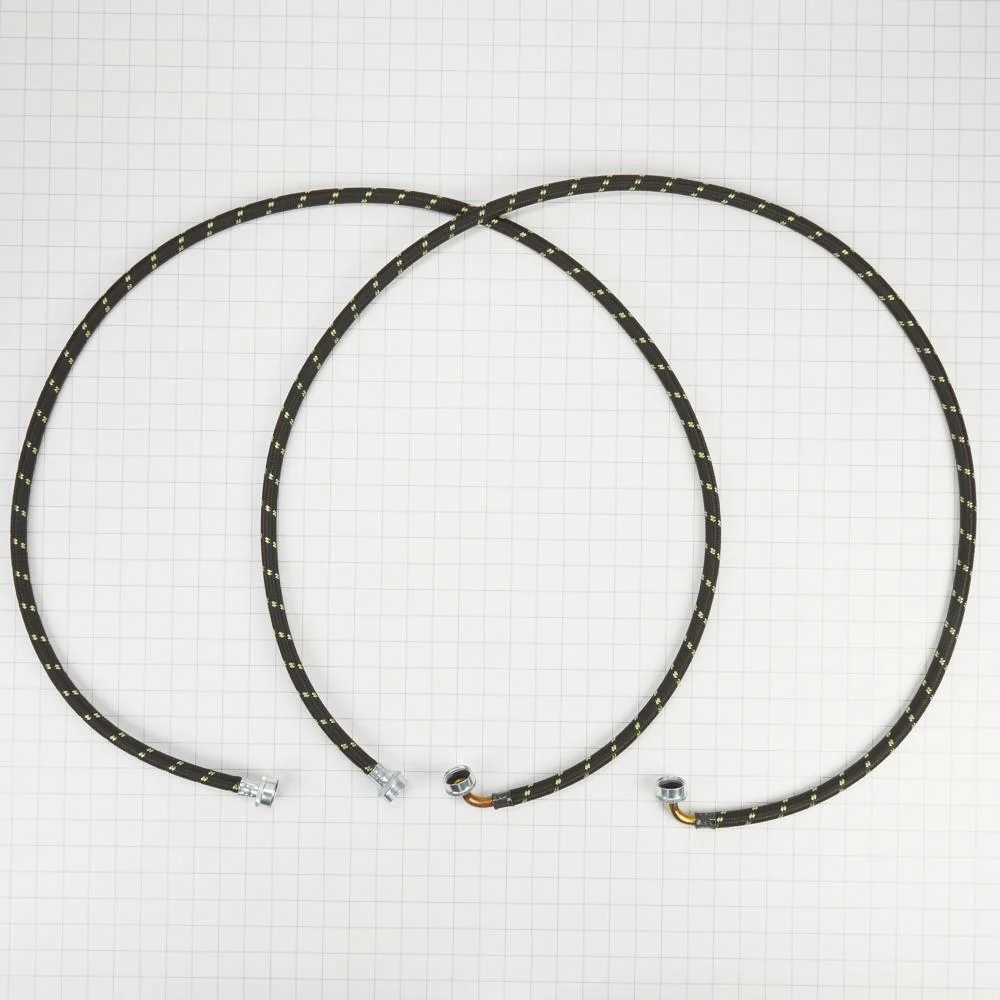Kitchenaid 8212638RP 6' Black braided hoses with 90 degree elbow rated 1700 PSI with two female connections - 2 Pack - Image 5
