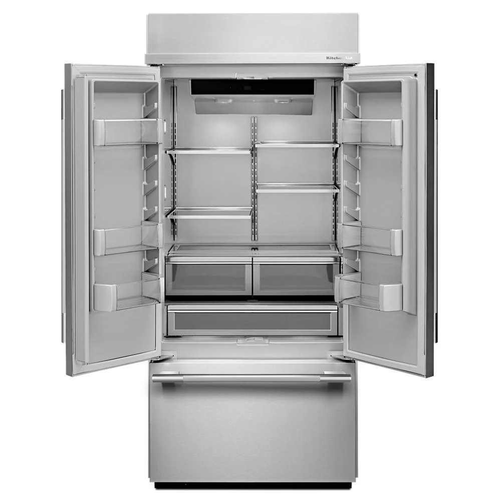 Kitchenaid KBFN536SPS 20.8 Cu. Ft. 36" Built-In French Door Bottom Mount Refrigerator with Platinum Interior - Image 5