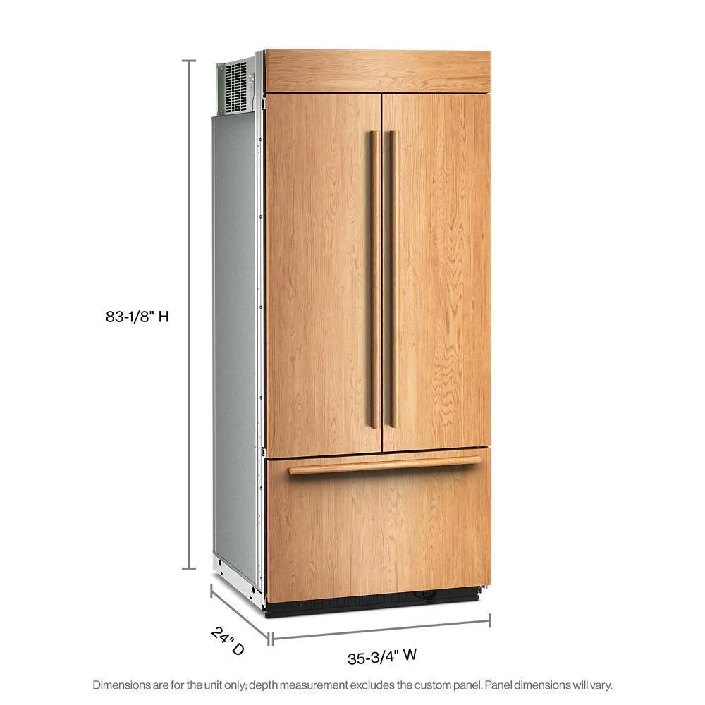 Kitchenaid KBFN536TPA 20.8 Cu. Ft. 36" Built-In Panel-Ready French Door Bottom Mount Refrigerator with Platinum Interior - Image 4