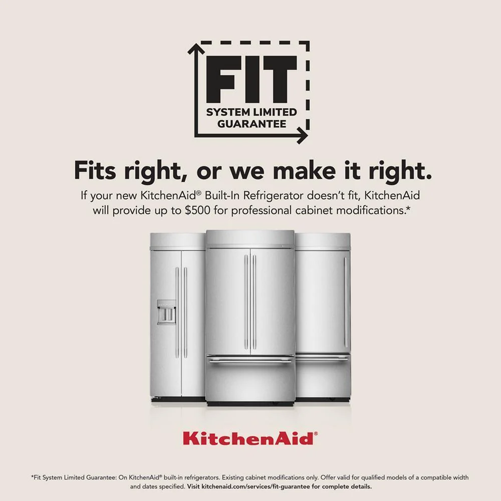 Kitchenaid KBFN536TPA 20.8 Cu. Ft. 36" Built-In Panel-Ready French Door Bottom Mount Refrigerator with Platinum Interior - Image 9