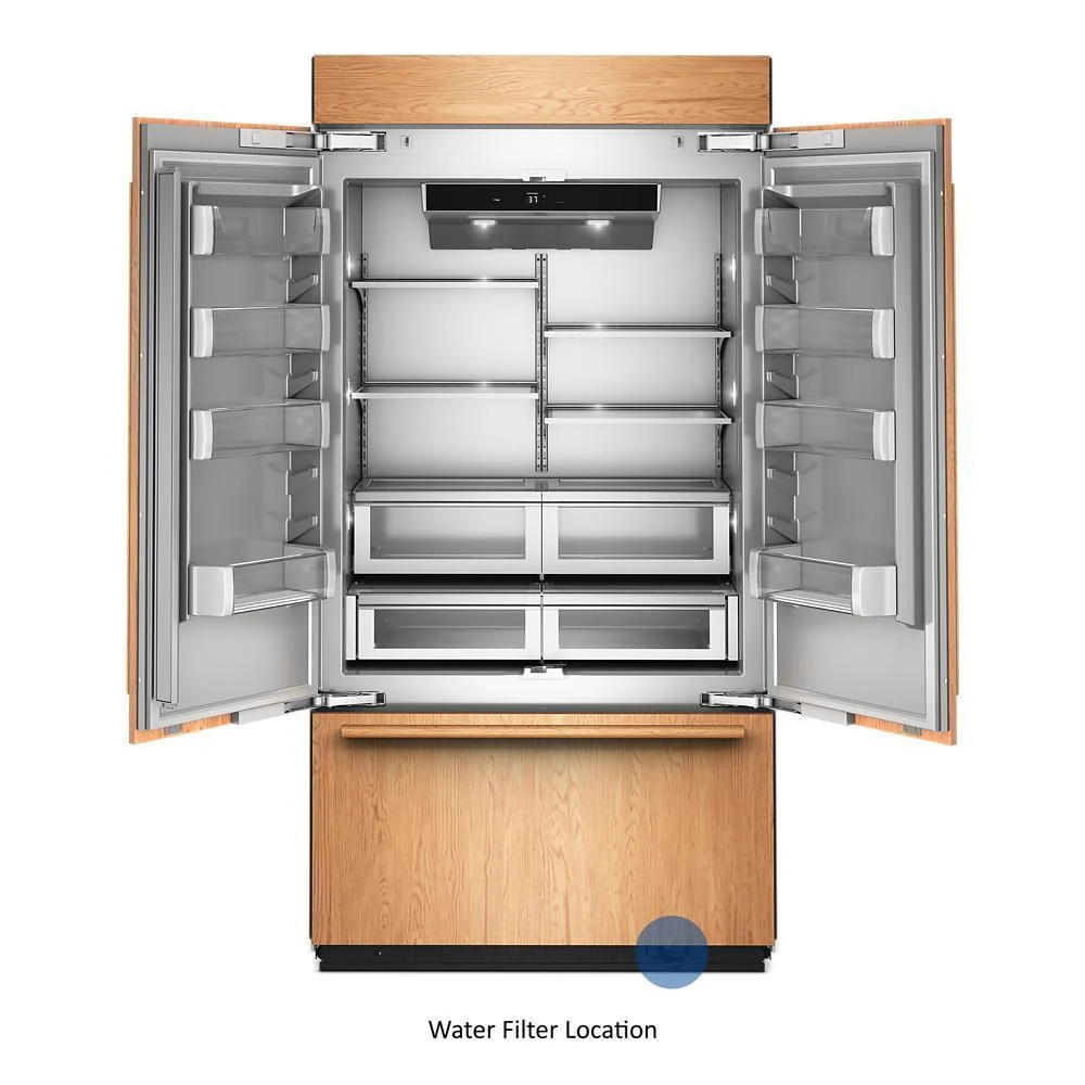 Kitchenaid KBFN542TPA 24.2 Cu. Ft. 42" Built-In Panel-Ready French Door Bottom Mount Refrigerator with Platinum Interior - Image 2