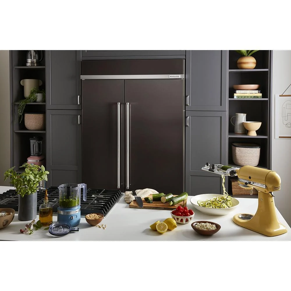 Kitchenaid KBSN702MBS 25.5 Cu Ft. 42" Built-In Side-by-Side Refrigerator with PrintShield™ Finish - Image 2