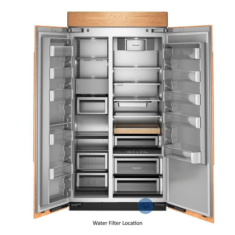 Kitchenaid KBSN742TPA 25.5 Cu. Ft. 42" Built-In Panel-Ready Side-by-Side Refrigerator with Platinum Interior - Image 9