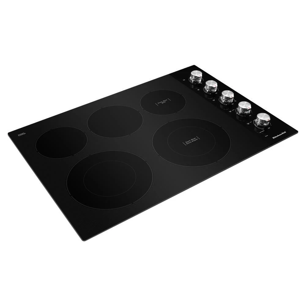 Kitchenaid KCES550HBL 30" Electric Cooktop with 5 Elements and Knob Controls - Image 2
