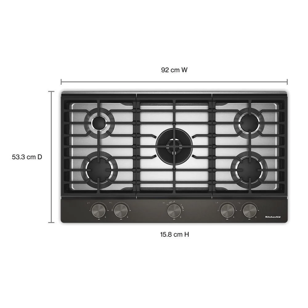 KCGK536SBE KitchenAid® 36 in. Gas Cooktop with 5 Burners and Integrated Wok Grate - Image 2