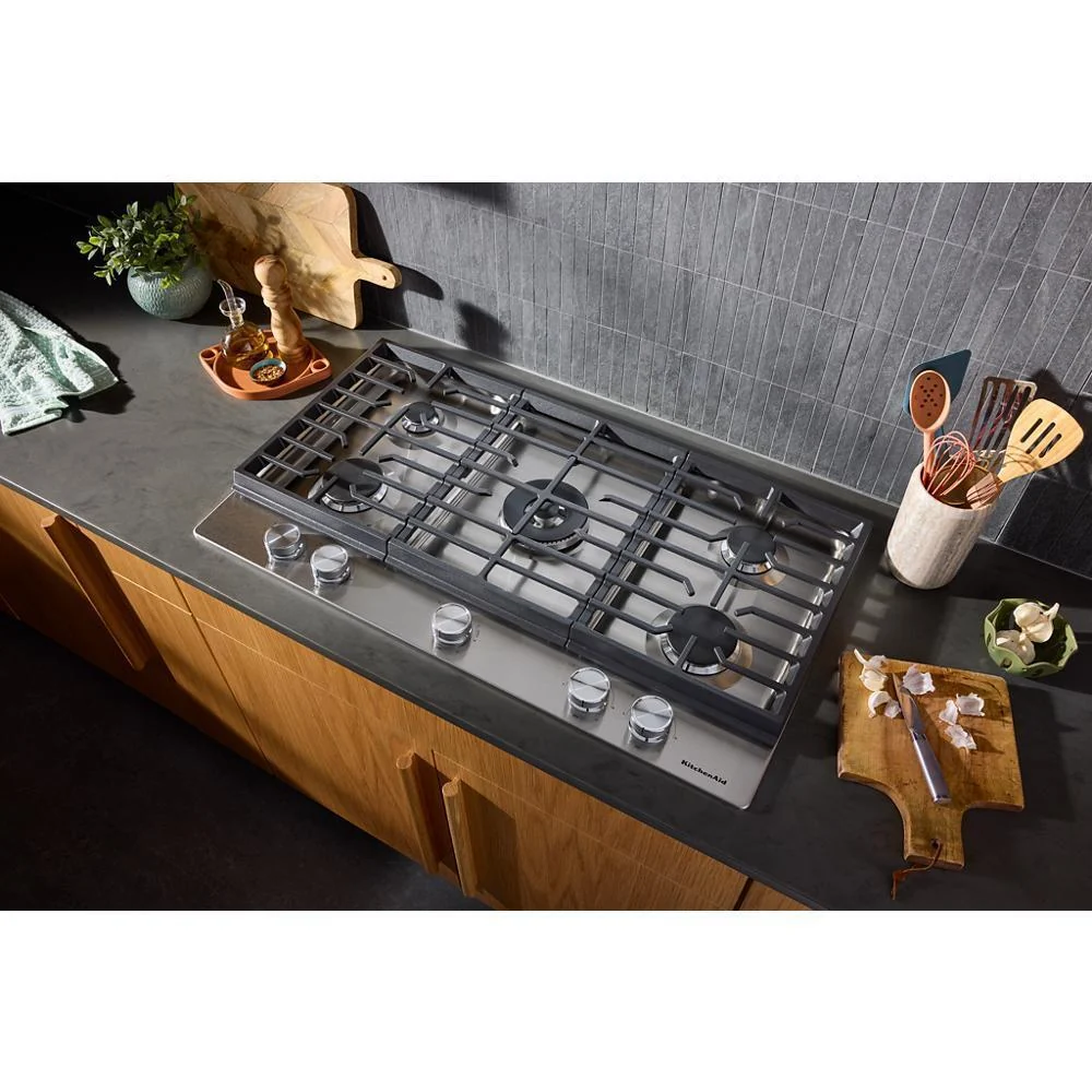 KCGK536SSS KitchenAid® 36 in. Gas Cooktop with 5 Burners and Integrated Wok Grate - Image 5