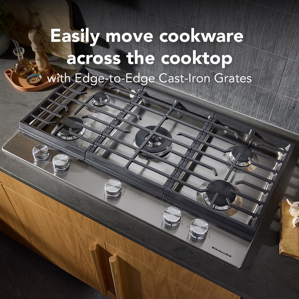 KCGK536SSS KitchenAid® 36 in. Gas Cooktop with 5 Burners and Integrated Wok Grate - Image 9