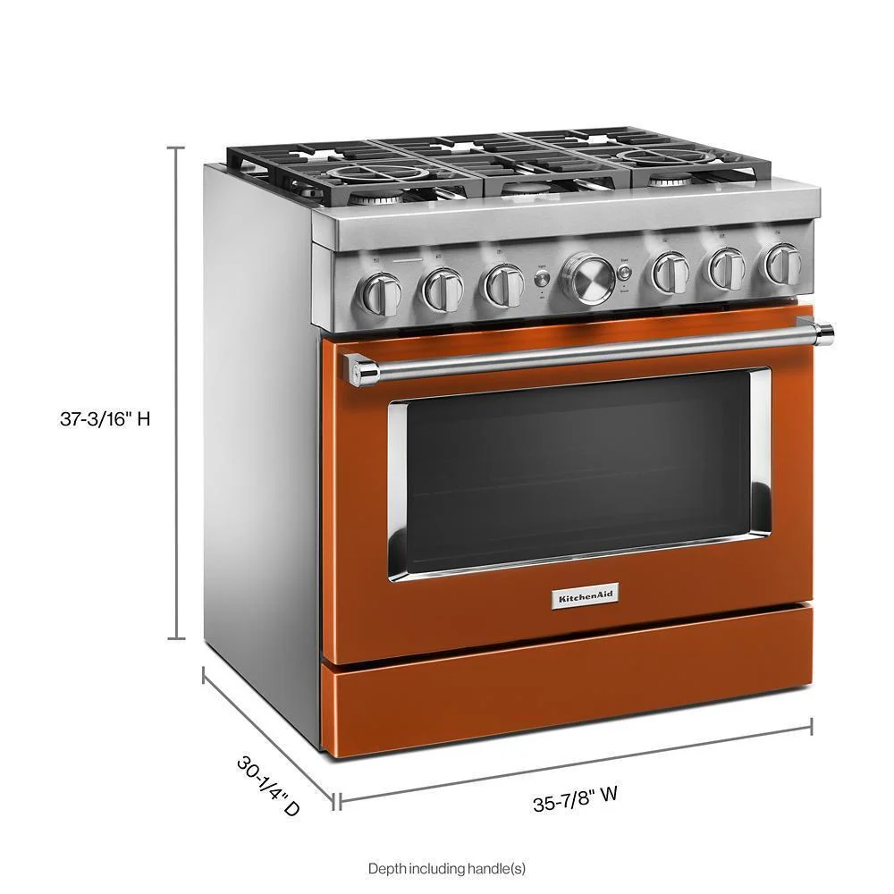 KFDC506JSC KitchenAid® 36'' Smart Commercial-Style Dual Fuel Range with 6 Burners - Image 2