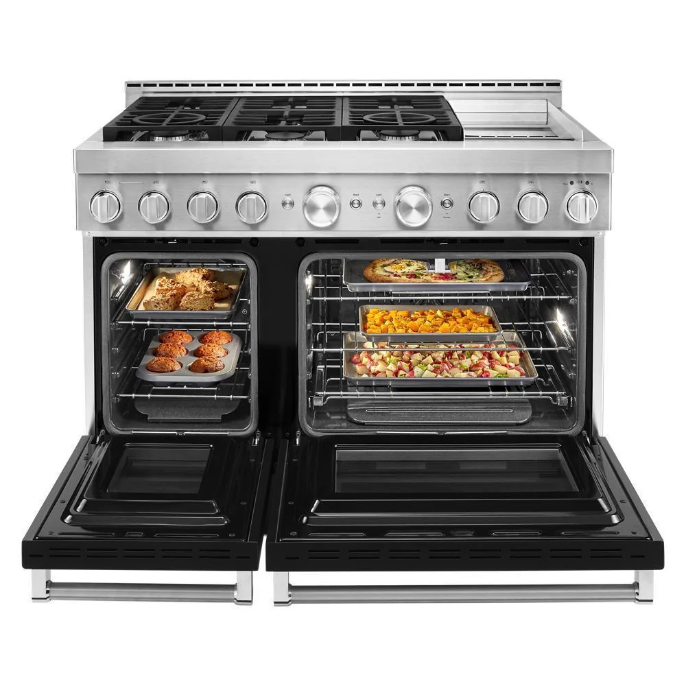 KFGC558JBK KitchenAid® 48'' Smart Commercial-Style Gas Range with Griddle - Image 9