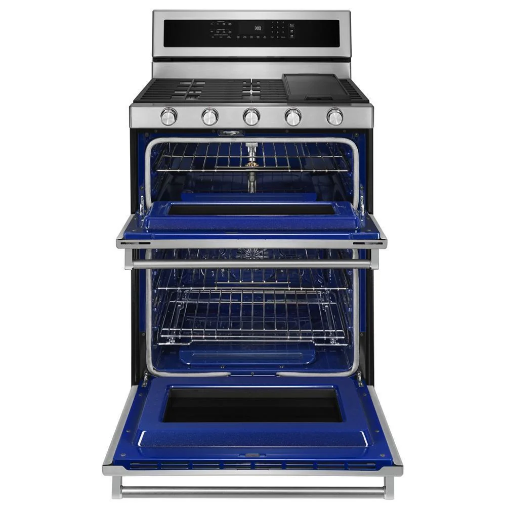 Kitchenaid KFGD500ESS 30-Inch 5 Burner Gas Double Oven Convection Range - Image 5