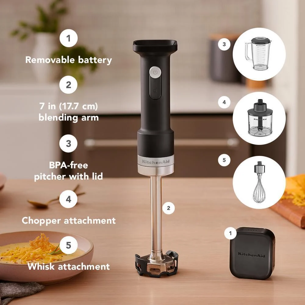 KHBRV05BM KitchenAid Go® Cordless Hand Blender with Accessories - battery sold separately - Image 11