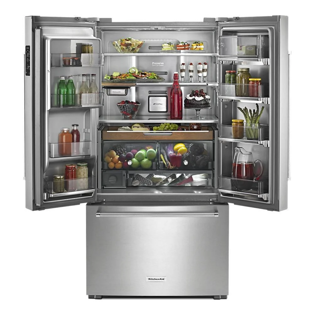 Kitchenaid KRFC704FPS 23.8 cu. ft. 36" Counter-Depth French Door Platinum Interior Refrigerator with PrintShield™ Finish - Image 11