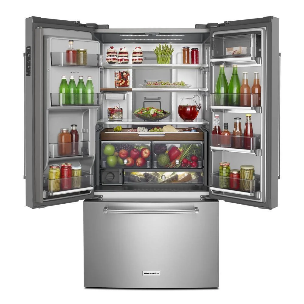 Kitchenaid KRFC704FPS 23.8 cu. ft. 36" Counter-Depth French Door Platinum Interior Refrigerator with PrintShield™ Finish - Image 9