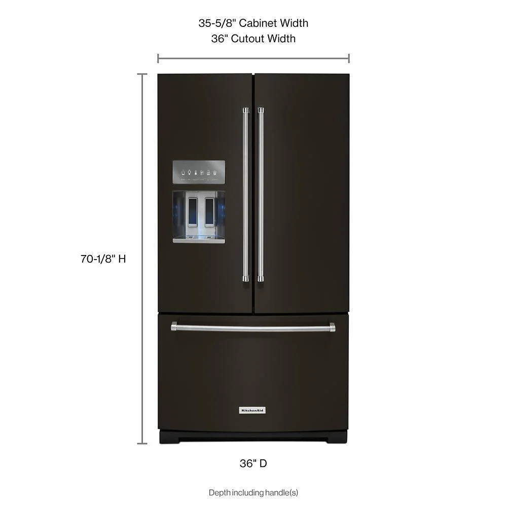 26.8 cu. ft. 36-Inch Width Standard Depth French Door Refrigerator with Exterior Ice and Water and PrintShield™ Finish - Image 6