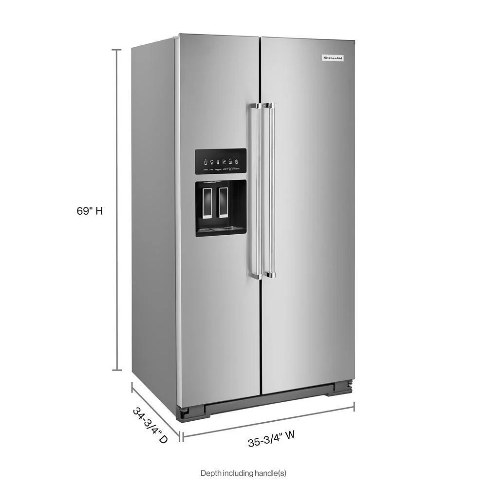 Kitchenaid KRSF705HPS 24.8 cu ft. Side-by-Side Refrigerator with Exterior Ice and Water and PrintShield™ finish - Image 7