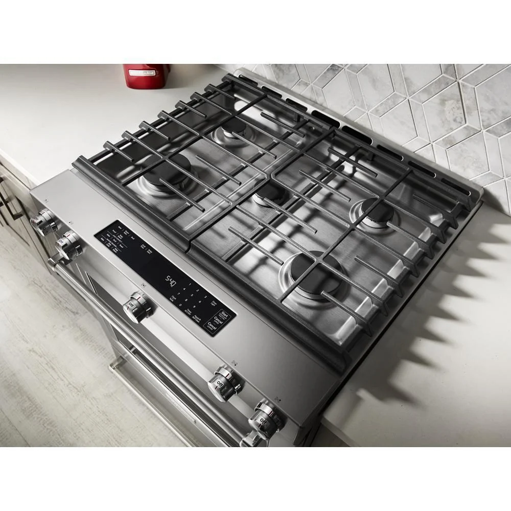 Kitchenaid KSGB900ESS 30-Inch 5 Burner Gas Convection Slide-In Range with Baking Drawer - Image 34