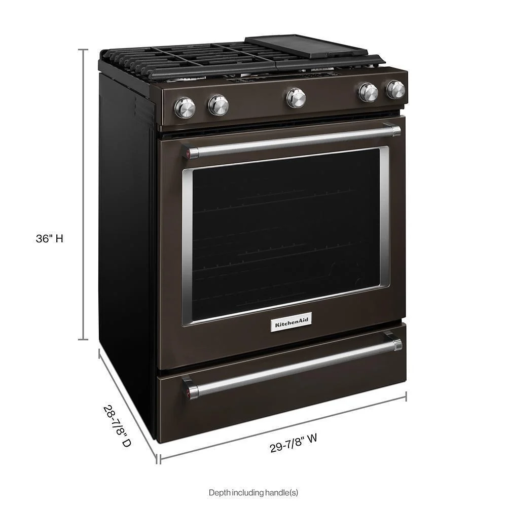 Kitchenaid KSGG700EBS 30-Inch 5-Burner Gas Slide-In Convection Range - Image 12