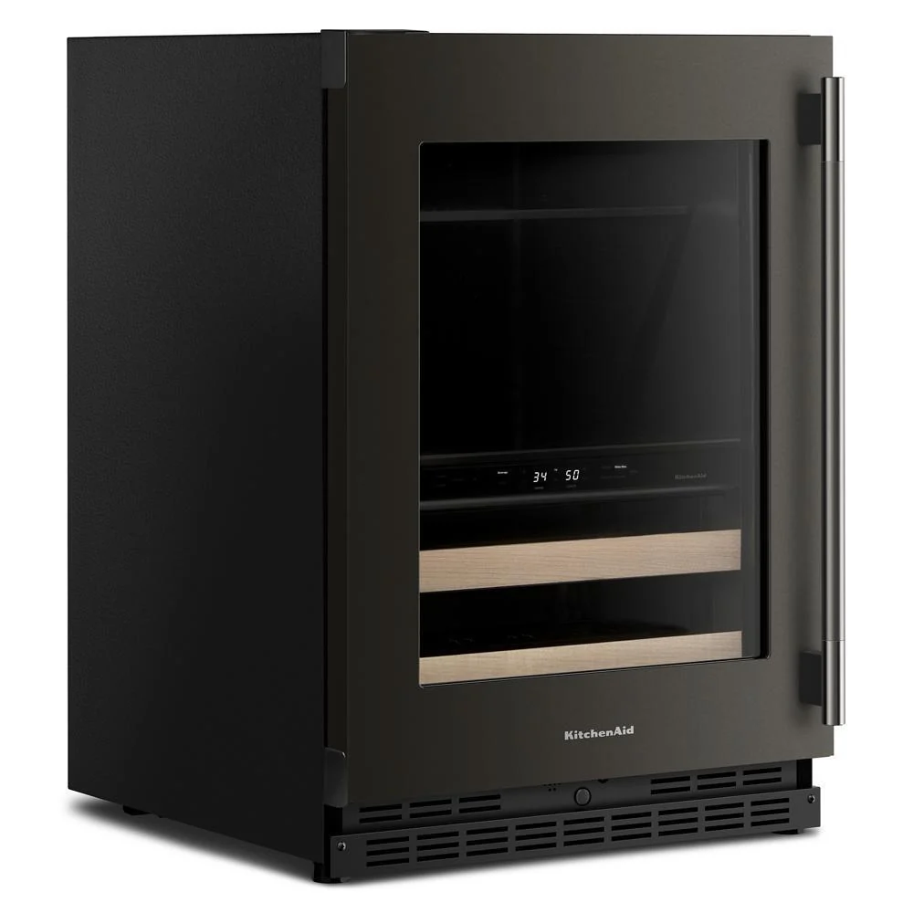 Kitchenaid KUBL524SBE 24" Beverage Center with Glass Door and Wood-Front Racks - Image 7
