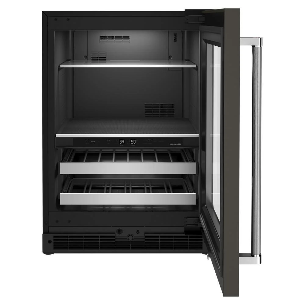Kitchenaid KUBR314KBS 24" Beverage Center with Glass Door and Metal-Front Racks - Image 6