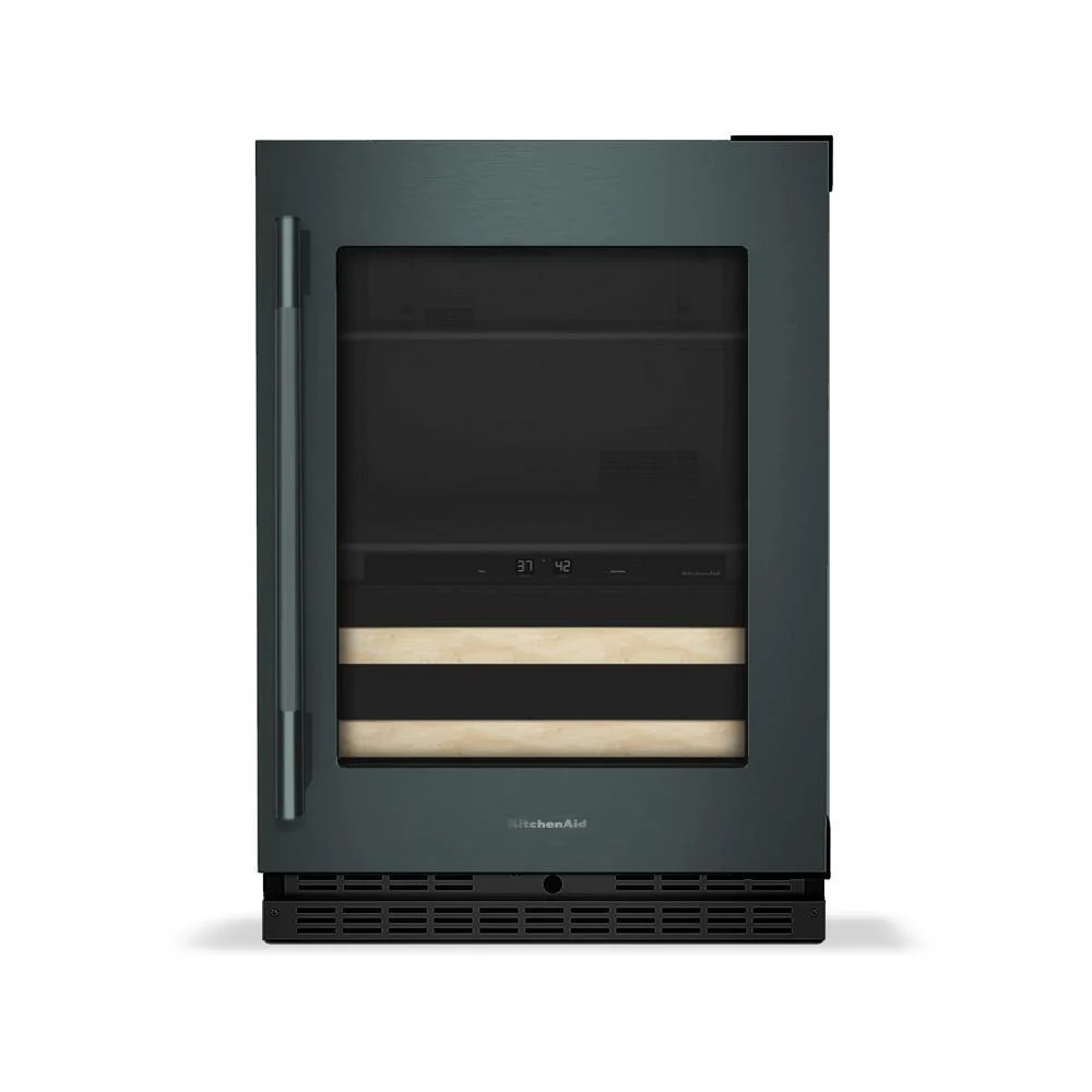 Kitchenaid KUBR524SJP 24" Beverage Center with Glass Door and Wood-Front Racks