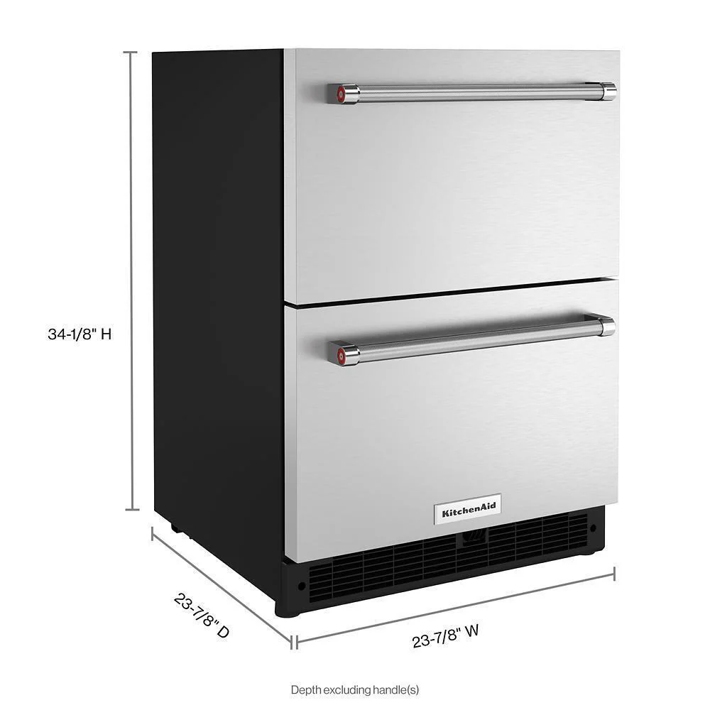 Kitchenaid KUDR204KSB 24" Stainless Steel Undercounter Double-Drawer Refrigerator - Image 5
