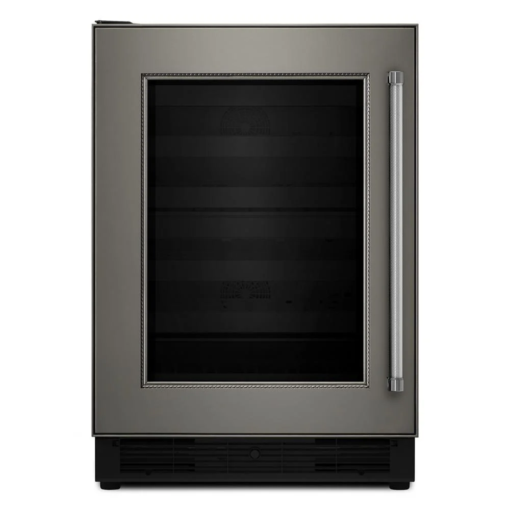 Kitchenaid KUWL204EPA 24" Panel Ready Wine Cellar with Glass Door and Wood-Front Racks