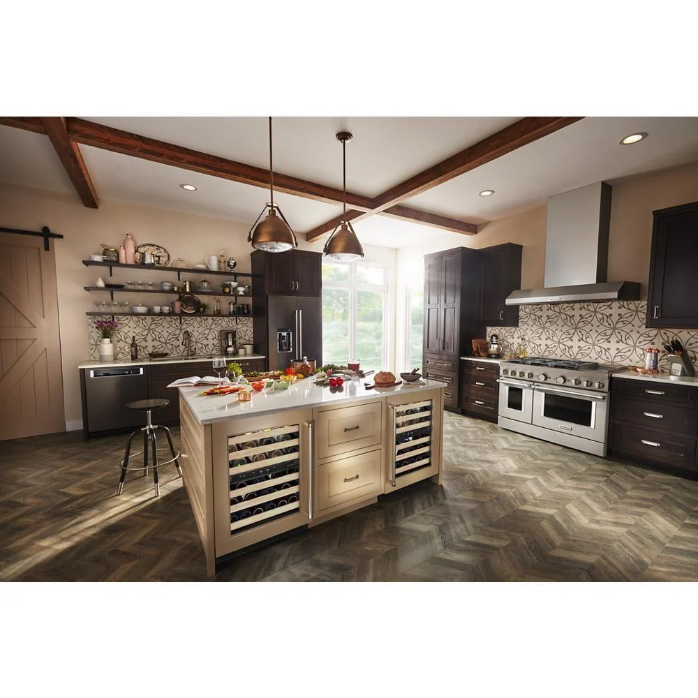 Kitchenaid KUWL214KPA 24" Panel-Ready Undercounter Wine Cellar with Wood-Front Racks - Image 10
