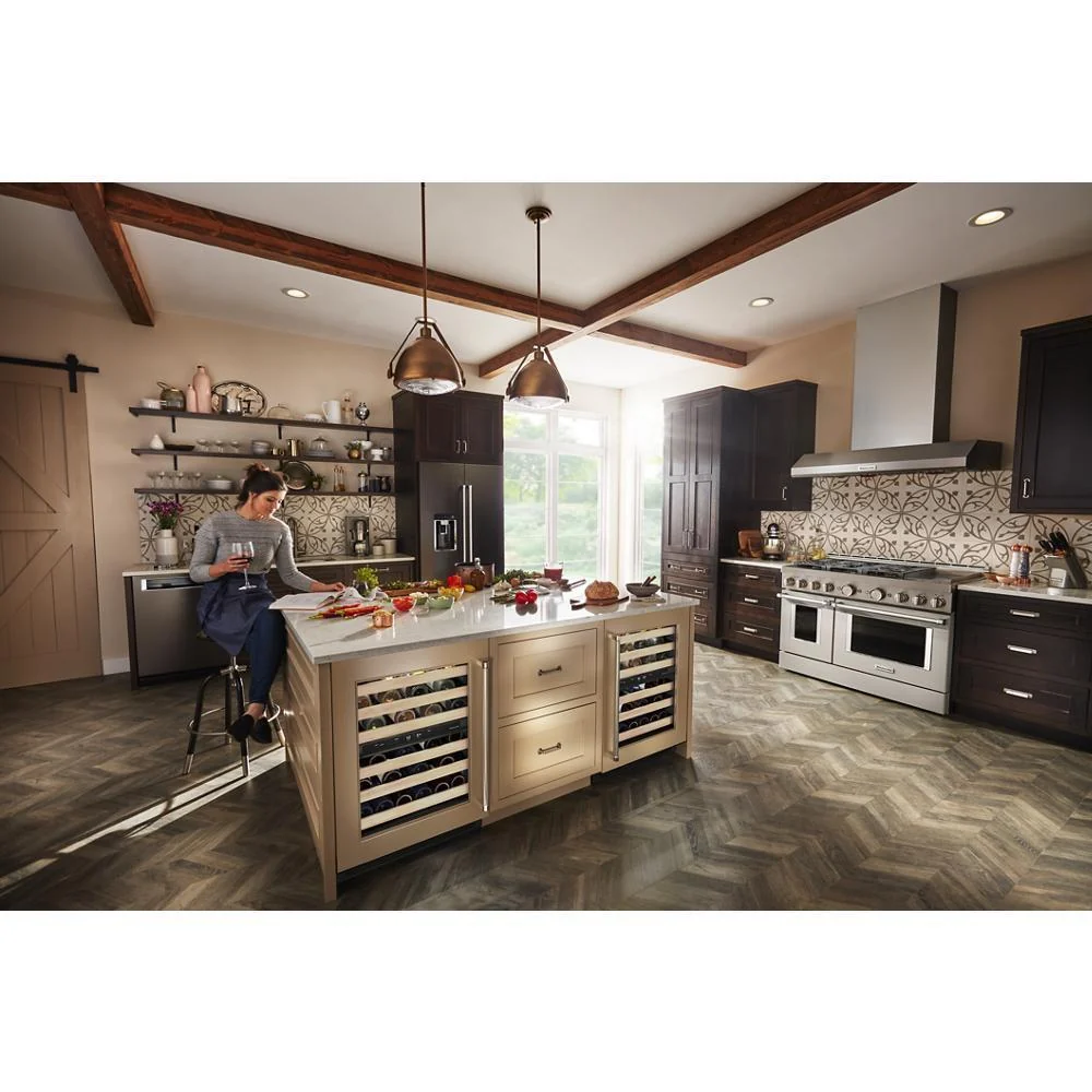 Kitchenaid KUWL214KPA 24" Panel-Ready Undercounter Wine Cellar with Wood-Front Racks - Image 12