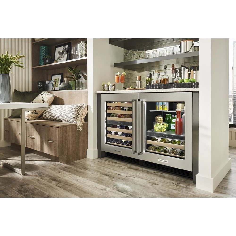 Kitchenaid KUWL214KSB 24" Undercounter Wine Cellar with Glass Door and Wood-Front Racks - Image 10