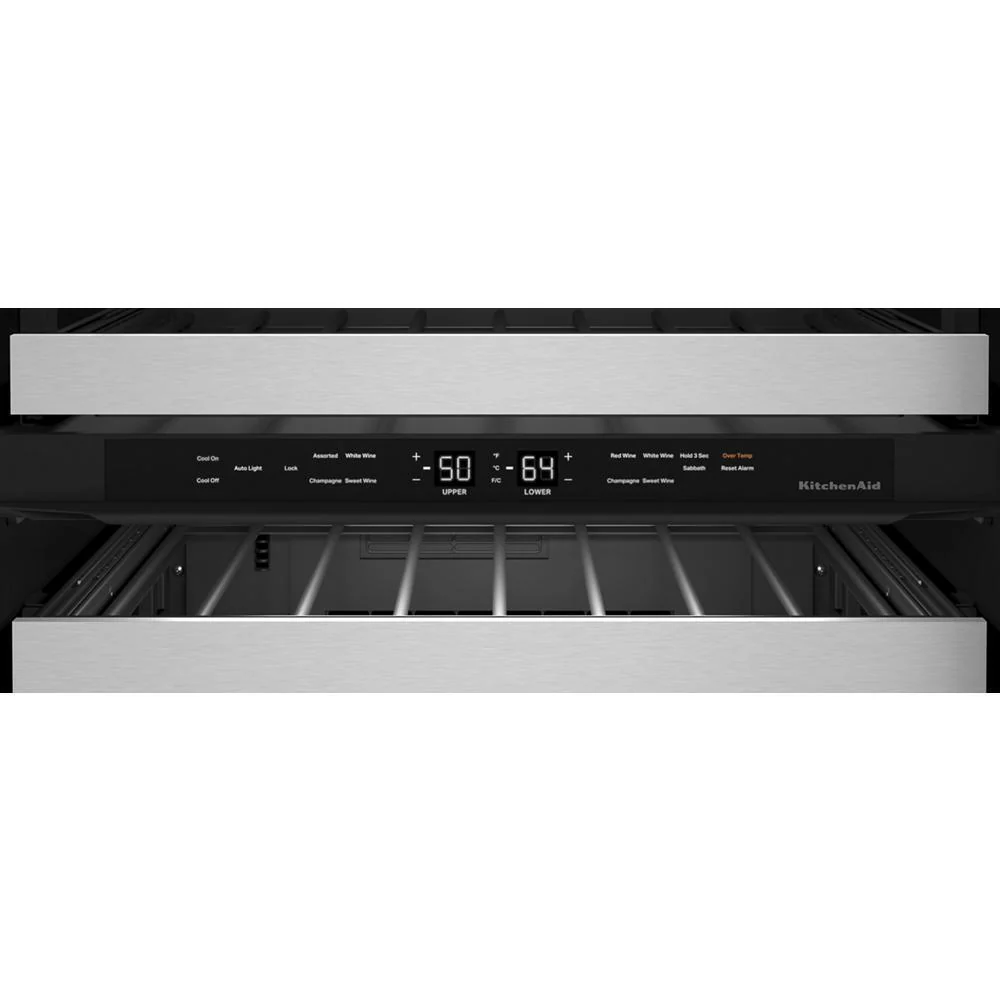 Kitchenaid KUWR314KBS 24" Undercounter Wine Cellar with Glass Door and Metal-Front Racks - Image 5