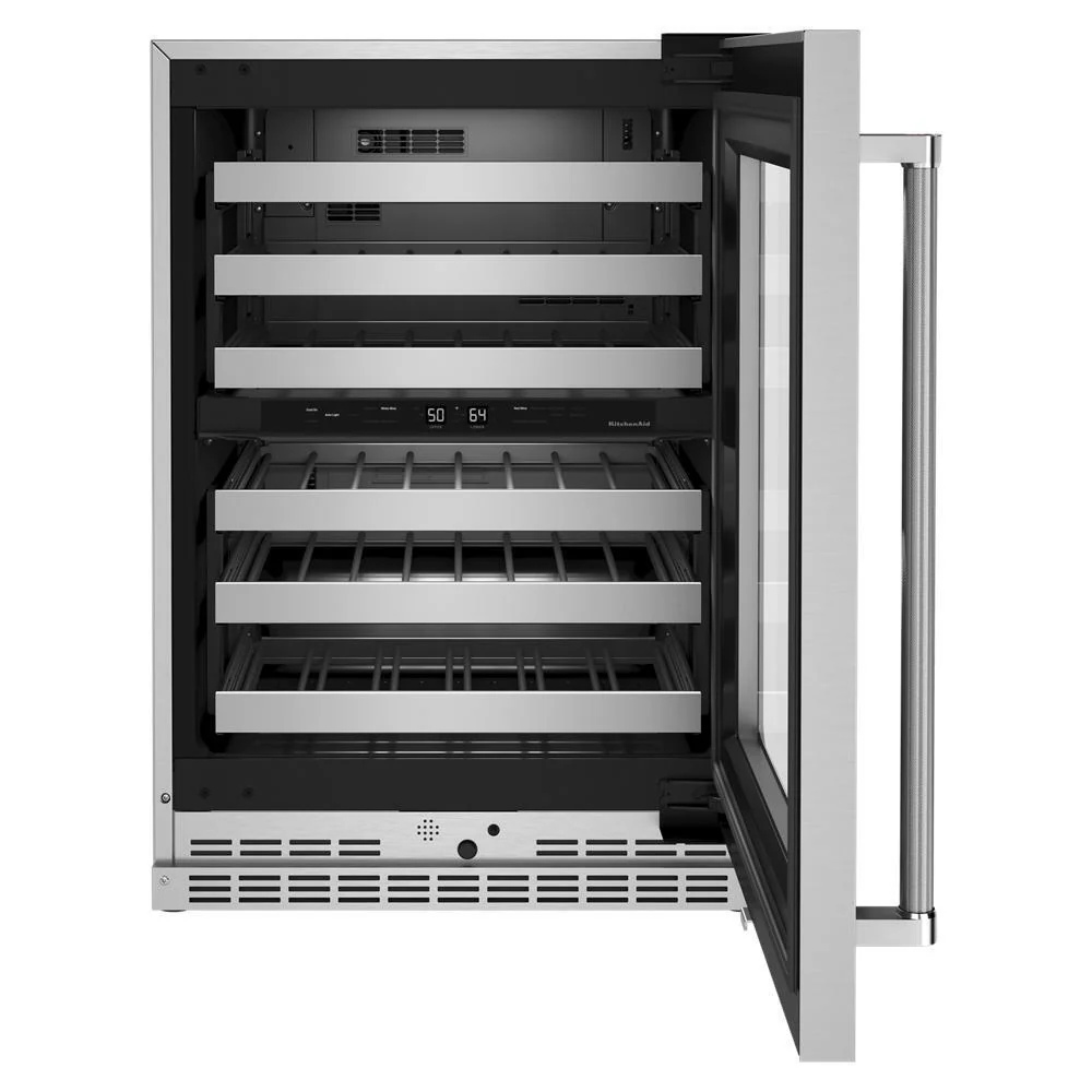 Kitchenaid KUWR314KSS 24" Undercounter Wine Cellar with Glass Door and Metal-Front Racks - Image 7