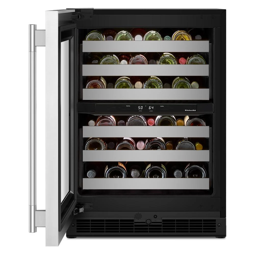 Kitchenaid KUWR324SSB 24" Undercounter Wine Cellar with Full-Extension Metal-Front Racks - Image 7