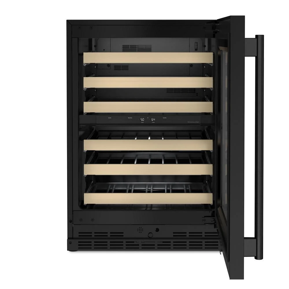 Kitchenaid KUWR524SBE 24" Undercounter Wine Cellar with Full-Extension Wood-Front Racks - Image 4