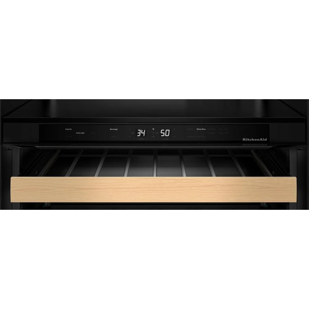 Kitchenaid KUWR524SJP 24" Undercounter Wine Cellar with Full-Extension Wood-Front Racks - Image 7