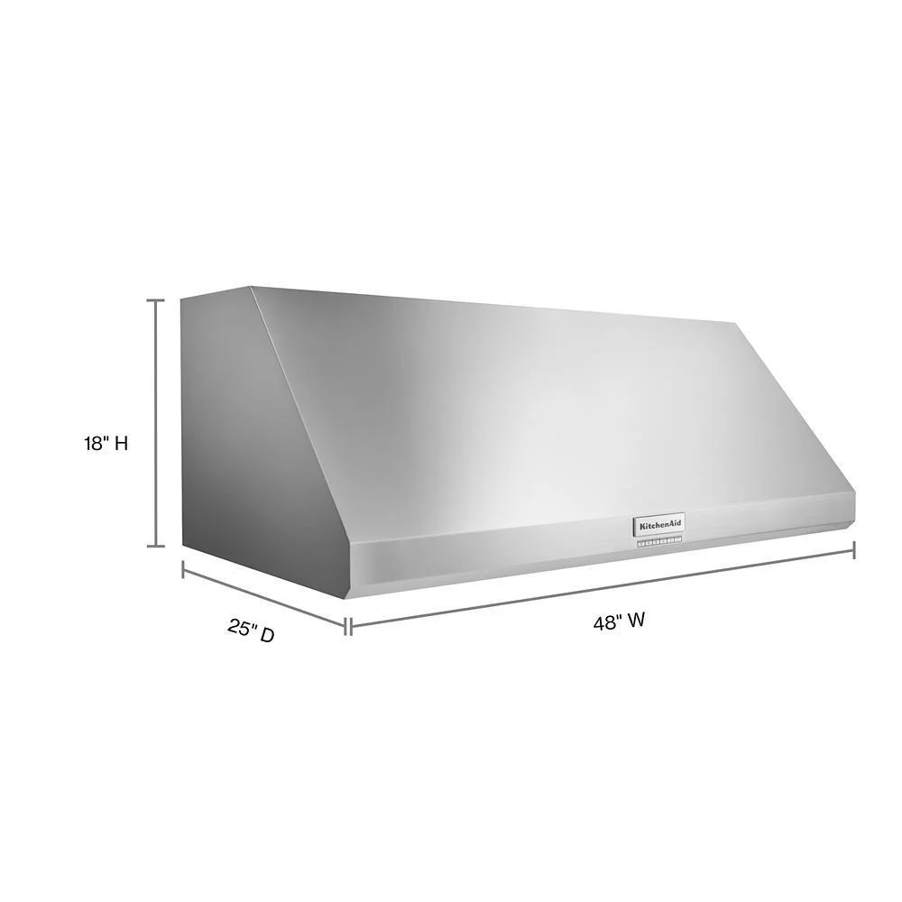 Kitchenaid KVWC908KSS 48'' 585 or 1170 CFM Motor Class Commercial-Style Wall-Mount Canopy Range Hood - Image 5