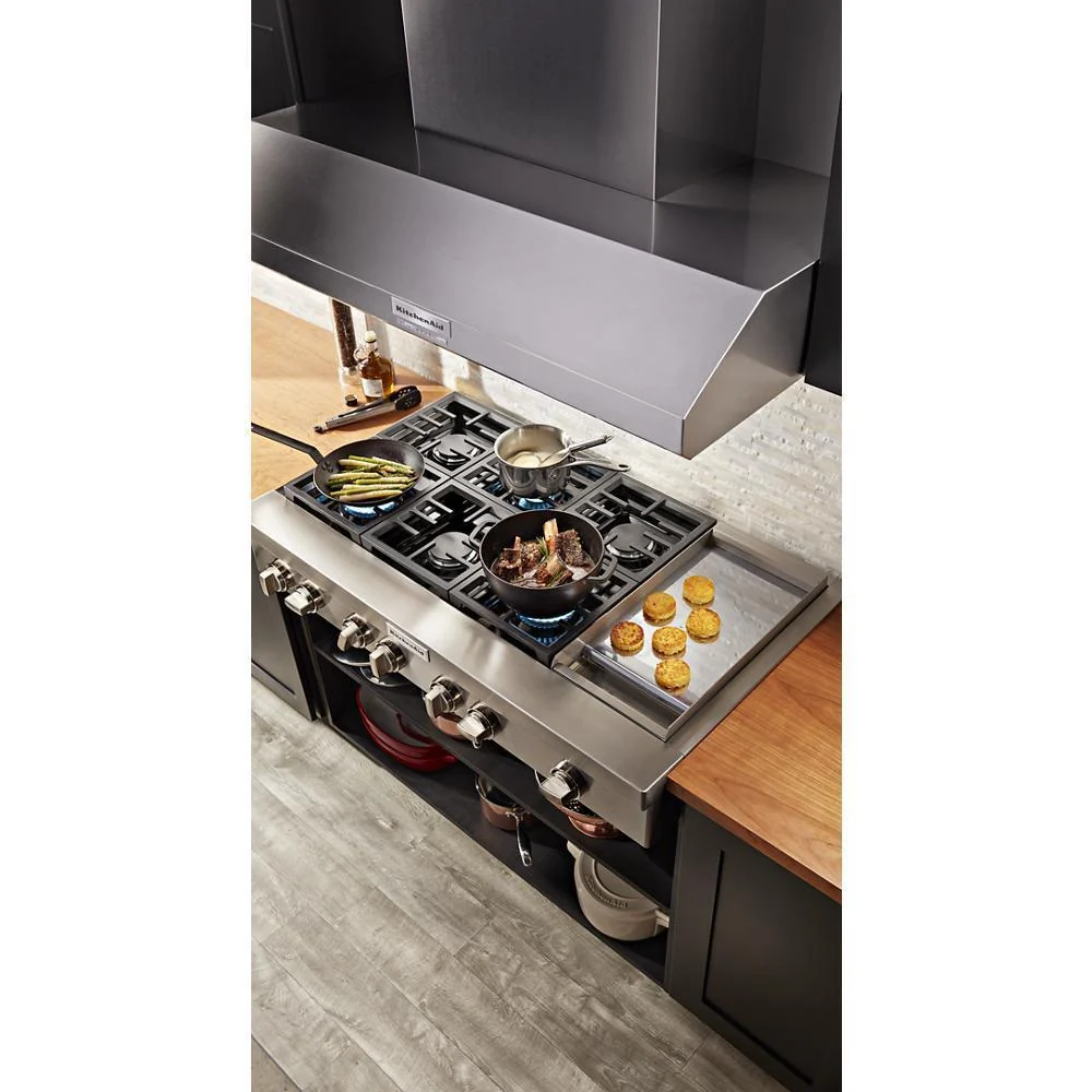Kitchenaid KVWC958KSS 48'' 585 or 1170 CFM Motor Class Commercial-Style Wall-Mount Canopy Range Hood - Image 11