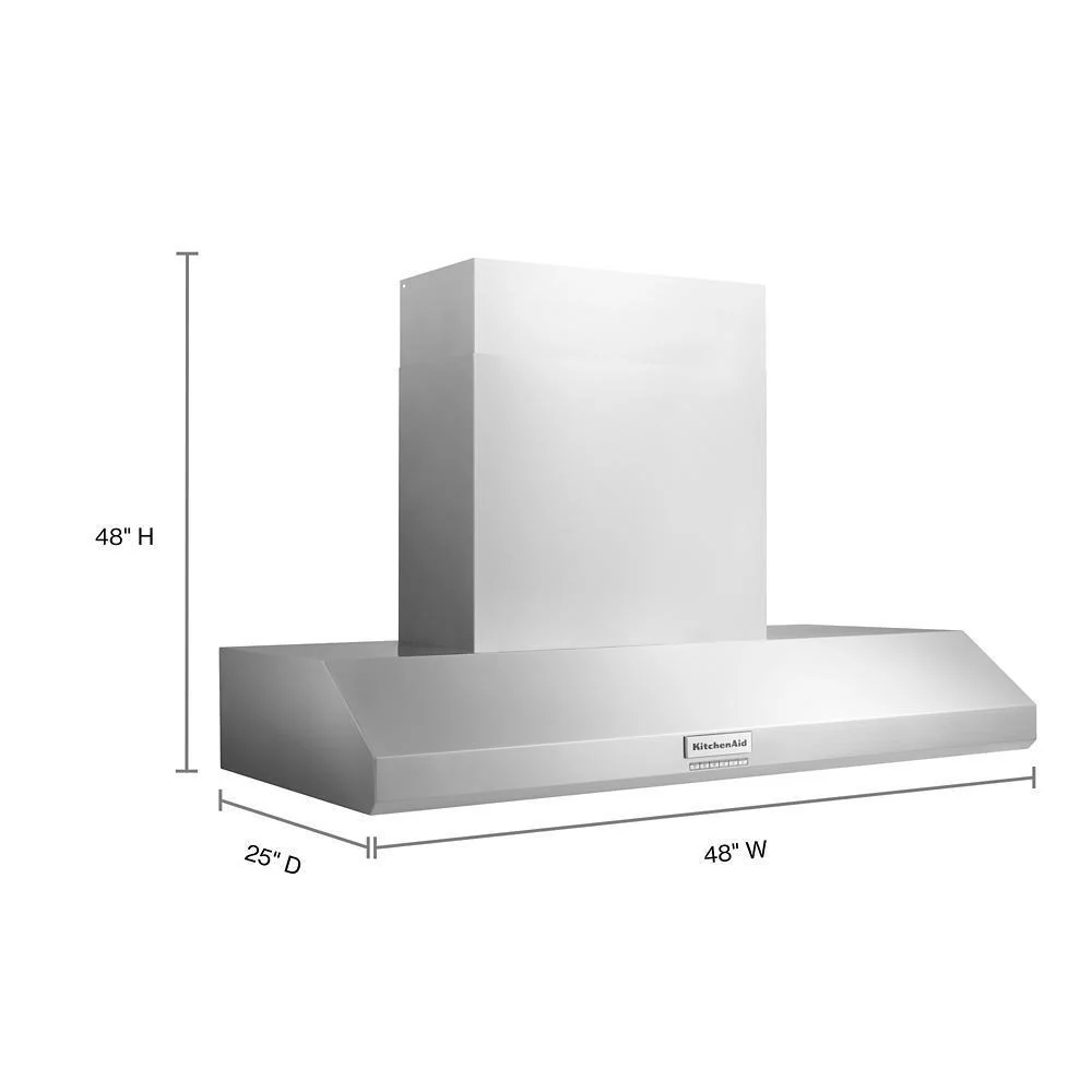 Kitchenaid KVWC958KSS 48'' 585 or 1170 CFM Motor Class Commercial-Style Wall-Mount Canopy Range Hood - Image 18