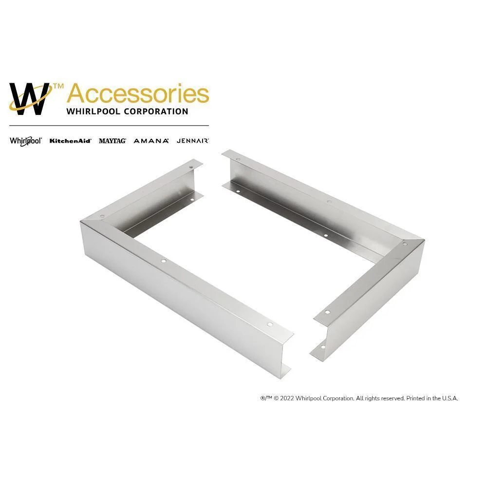 Kitchenaid W10164745 3" X 17 1/4" X 11" Over-The-Range Microwave Trim Kit with stainless steel trim pieces, mounting hardware, & instructions - Image 5