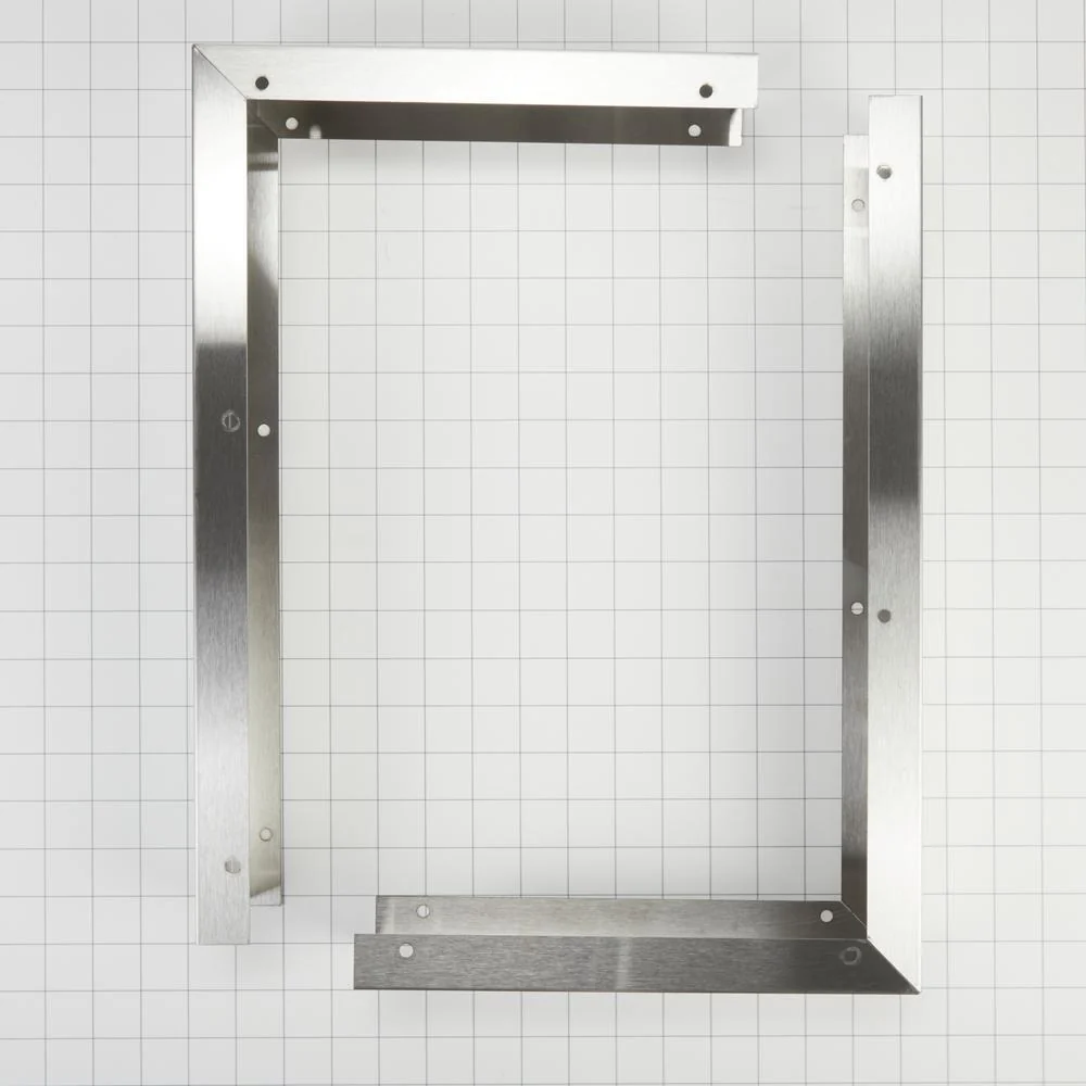 Kitchenaid W10164745 3" X 17 1/4" X 11" Over-The-Range Microwave Trim Kit with stainless steel trim pieces, mounting hardware, & instructions - Image 6