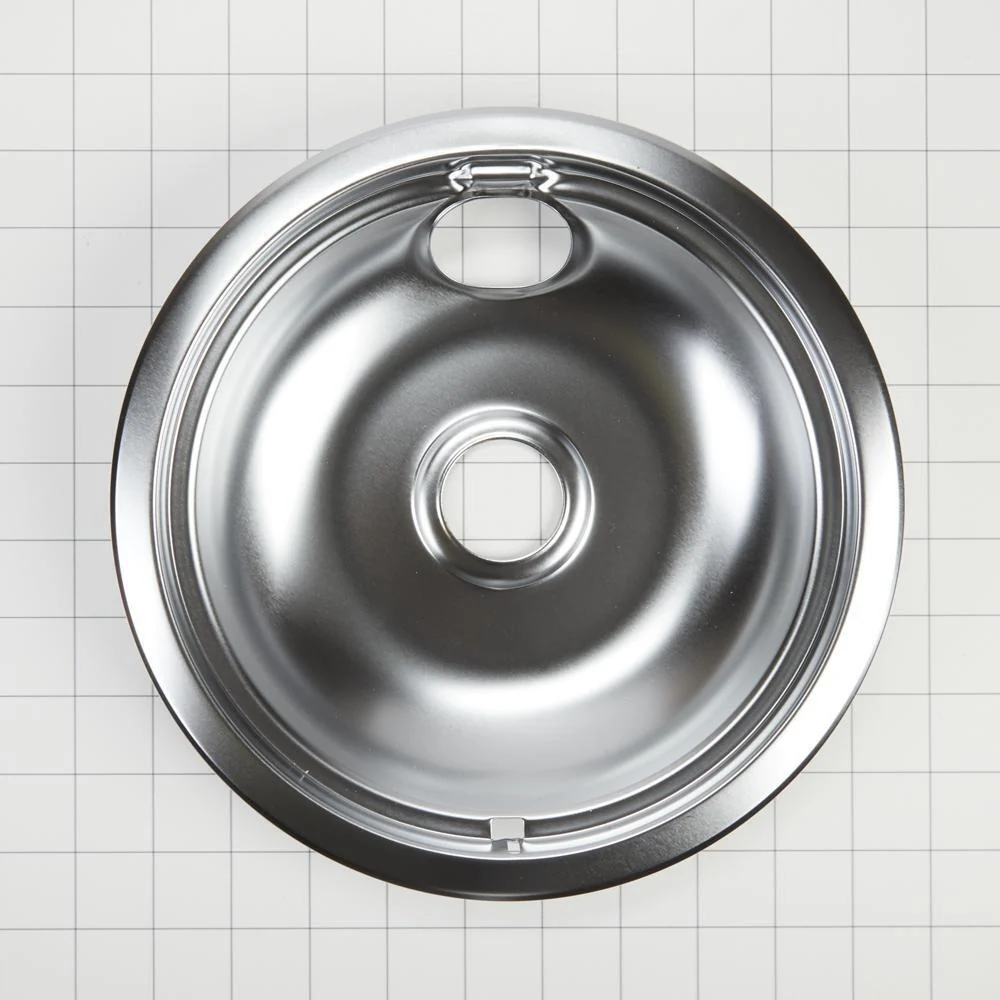 Kitchenaid W10196405RW Range Electric/Cooktop 8-IN Round Drip Bowl (Single-Pack) - Chrome for Non-Hinged, 2-Wire Plug Cooking Elements - Image 2