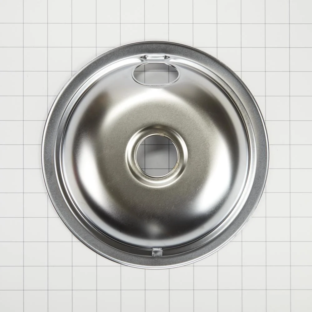 Kitchenaid W10196405RW Range Electric/Cooktop 8-IN Round Drip Bowl (Single-Pack) - Chrome for Non-Hinged, 2-Wire Plug Cooking Elements - Image 4