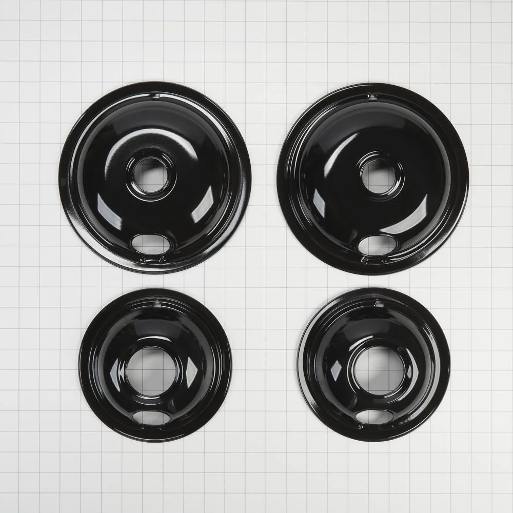 Kitchenaid W10288051 Range Electric/Cooktop 4-Pack Round Drip Bowls (Two 6-IN and Two 8-IN) - Black for Non-Hinged, 2-Wire Plug Cooking Elements - Image 3