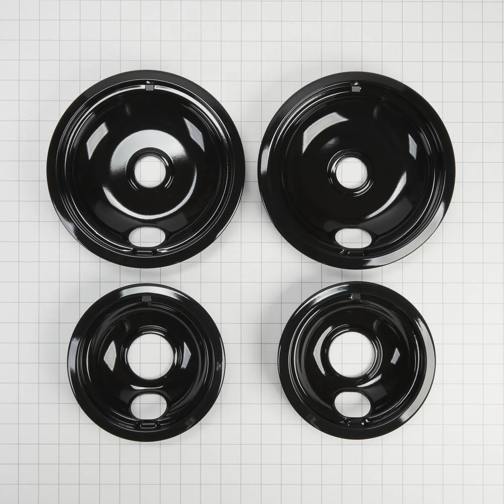Kitchenaid W10288051 Range Electric/Cooktop 4-Pack Round Drip Bowls (Two 6-IN and Two 8-IN) - Black for Non-Hinged, 2-Wire Plug Cooking Elements - Image 5
