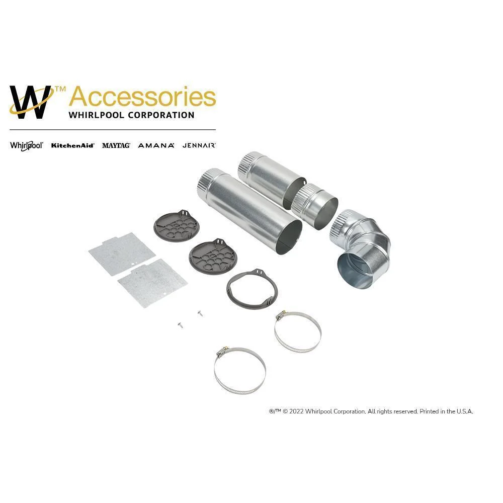 Kitchenaid W10323246 4-way internal dryer vent kit for Left, Right, and Bottom venting, compatible with WE/GD94/95/97HEX & ME/GD6000/7000X models. - Image 10